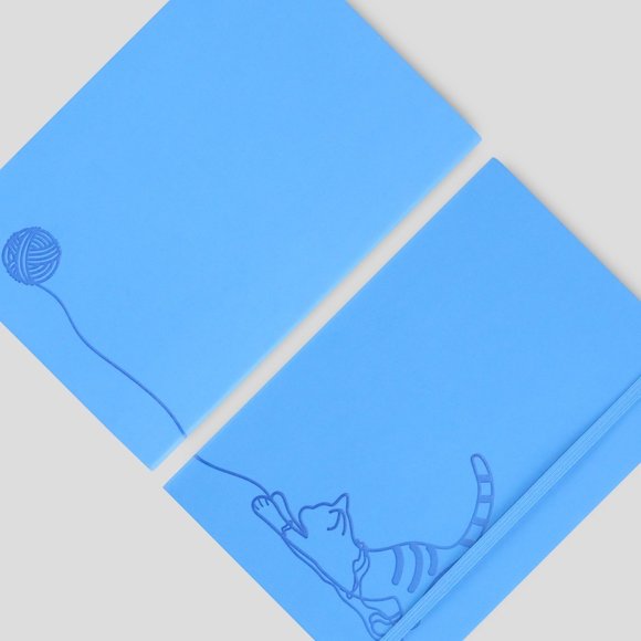 BLUE CAT A5 SOFT TOUCH COVER BANDED 5PCS(DOT GRID) - Picture 3 of 6